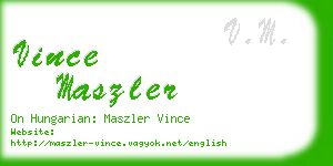 vince maszler business card